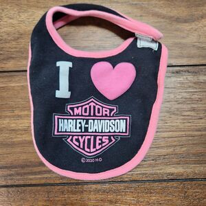 Harley Davidson Graphic Baby Bib Black/Pink N/S